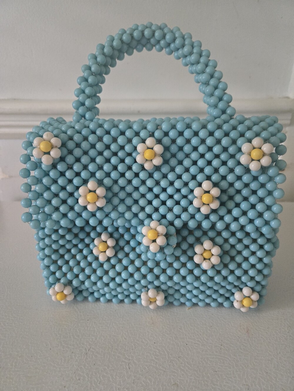 Bouffants and Broken Hearts Beaded Daisy Flowers Spring Y2k Mini Bag Purse